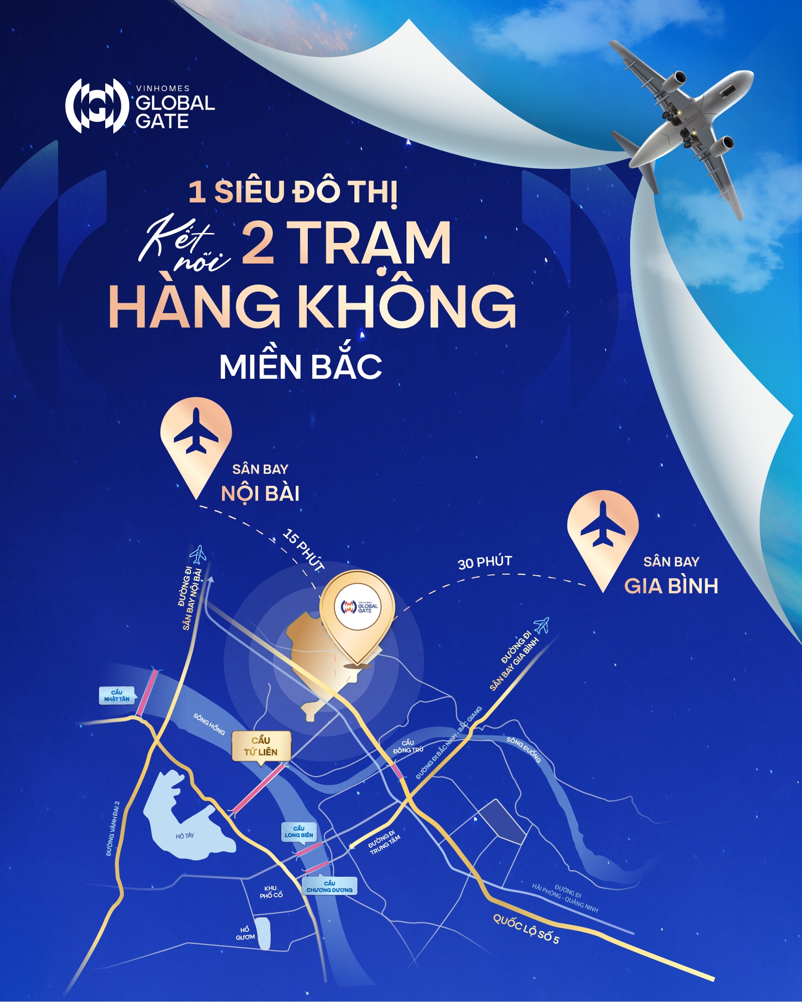 Vinhome Cổ Loa kết nối với 2 sân bay