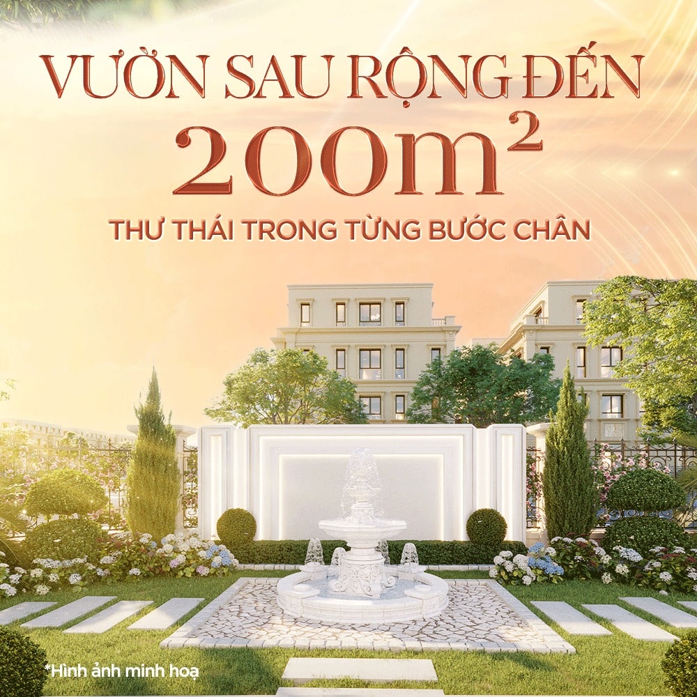 Vườn sau nhà rộng đến 200m2 