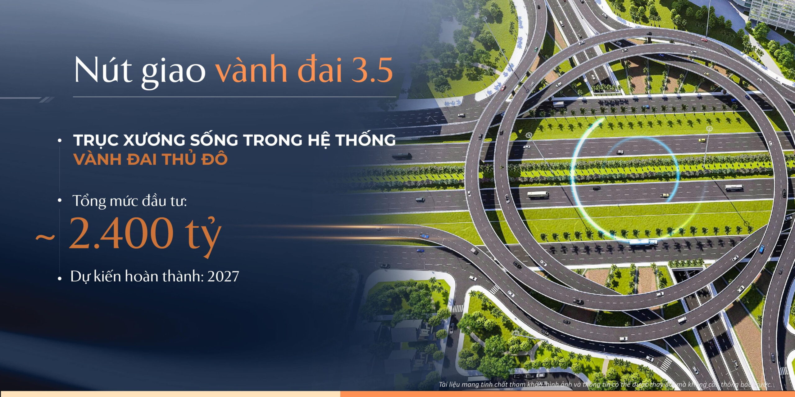  Dự án nút giao vành đai 3,5 - Đại lộ Thăng Long được đầu tư gần 2.400 tỷ đồng, sau hơn 1 năm thi công đã dần lộ diện hình hài. Công trường đang khẩn trương thi công các hạng mục để về đích đúng hẹn.